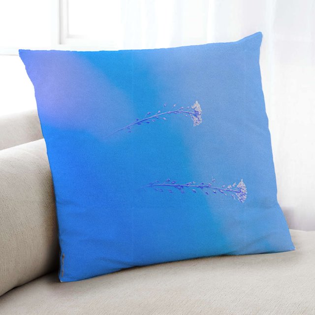 Ahgly Company Color Focus Blue Indoor Throw Pillow, 18 inch by 18 inch