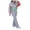 01 Gray, variant on Women's Stand Collar Sweatsuit Sets, Full Zip Color Block Jackets Yoga Pants Workout Lounge 2 Piece Outfits