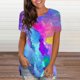thumbnail image 2 of Blusa de manga corta con estampado digital de cuello redondo casual para mujer Pompotops  hkajfhjk461858, 2 of 3