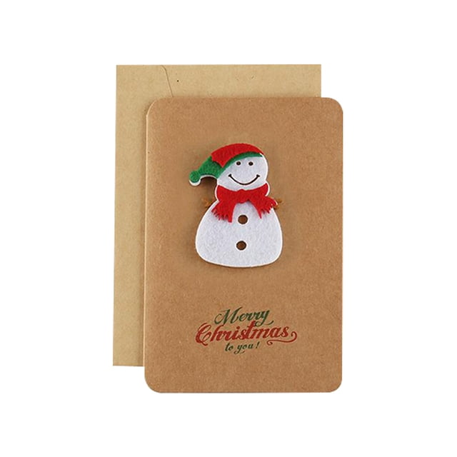 Tarjeta de felicitación de Navidad de papel Kraft vintage Tarjeta de regalo de bendición hecha a mano con sobre Wmkox8yii hjk279