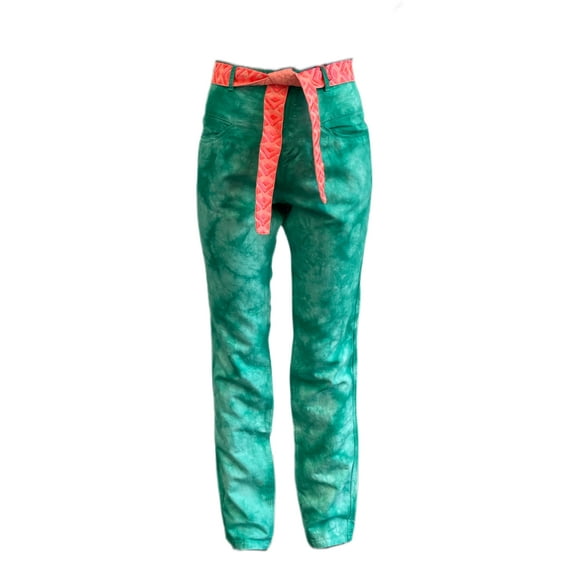 Maison Scotch Women's Straight Leg Tie Diy Lightweight Pants, Green, 1