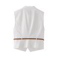 thumbnail image 3 of HH TRAF Mujer Chic Vintage Sólido Casual Top Corto 2024 Elegante Mujer Cremallera Falso Bolsillo Cinturón Diseño Chaleco Sin Mangas Top Mujer, 3 of 4