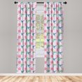 thumbnail image 2 of Ambesonne Birds and Nature Curtains, Dreamy Hummingbird, Pair of 28"x95", Dark Seafoam Pastel Pink, 2 of 4
