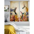 thumbnail image 3 of Vintage Hummingbirds Sheer Curtains 72 Inch Length 2 Panels Set Window Treatments, Spring Farmhouse Country Flowers Rod Pocket Semi Curtains for Living Room/Bedroom/Kitchen Décor, 104"W x 72"L, 3 of 7