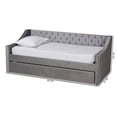 thumbnail image 4 of Baxton Studio Raphael Velvet Upholstered Twin Daybed with Trundle, 4 of 11