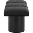 thumbnail image 4 of Meridian Furniture Pavilion Black Boucle Fabric Bench, 4 of 11