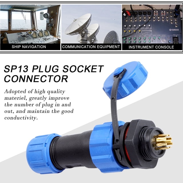 Conector de enchufe de plástico impermeable de 9 pines SP13 IP67 (9 pines)