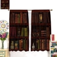 thumbnail image 3 of Room Darkening and Shading Curtains, Retro Bookshelf Curtains, Library Bookshelf Books Neatly Arranged Printed Curtains, Kitchen Bedroom Decoration Curtains, Living Room Curtain Set, 42x54 Inches, 3 of 6