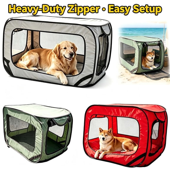Collapsible Dog Crate, 36"x20" Portable Dog Travel Crate, Soft Sided with Breathable Mesh Windows, Foldable Dog Kennel for Indoor and Outdoor _ Green
