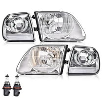 Clear Chrome Headlights & Corner Lights Fit For 1997-2003 Ford F150 Expedition