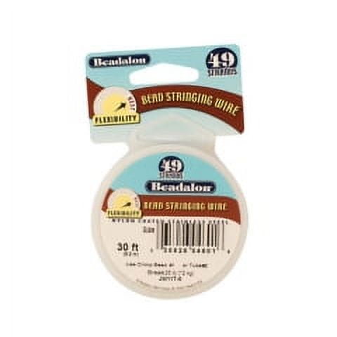 Beadalon 49 Strand Bead Stringing Wire, Bright, .024 Inch, 30 Feet