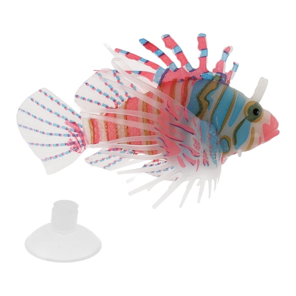 Unique Bargains Artificial Glowing Fish Floating Fake Fish Ornament Aquarium Artificial Fish Pink Blue 1 Set