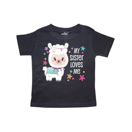 

Inktastic My Sister Loves Me- cute and happy llama Gift Toddler Boy or Toddler Girl T-Shirt