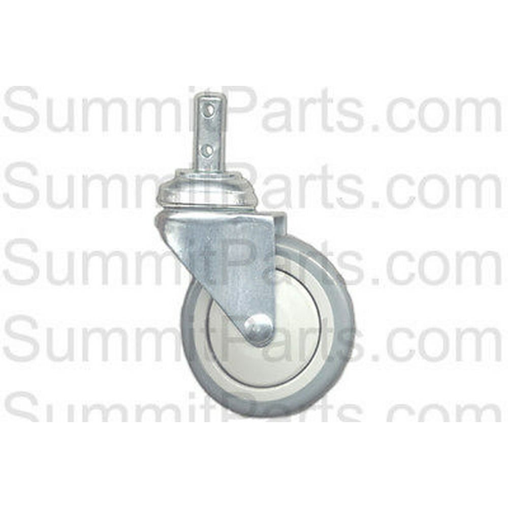 4" LAUNDRY CART CASTER WHEEL, ROUND POST, FITS R&B WIRE