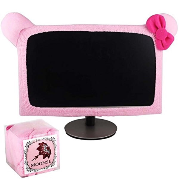 Moonse 15-22 Lovely Cute Waterproof Dustproof Computer Laptop TV LCD Screen Monitor Decoration Dust Cover Protector,Rose Red