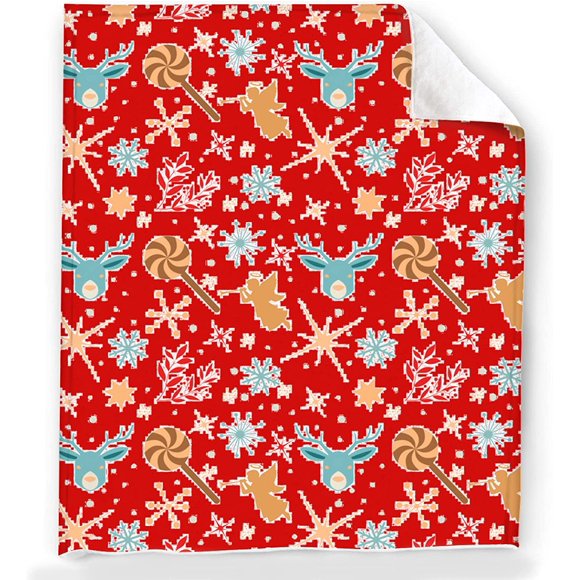 Christmas Blanket Ultra-Soft Flannel Blanket for Adult Cute Throw Blanket Warm and Comfortable Suitable Microfiber Bedding for All Seasons 60"x50"