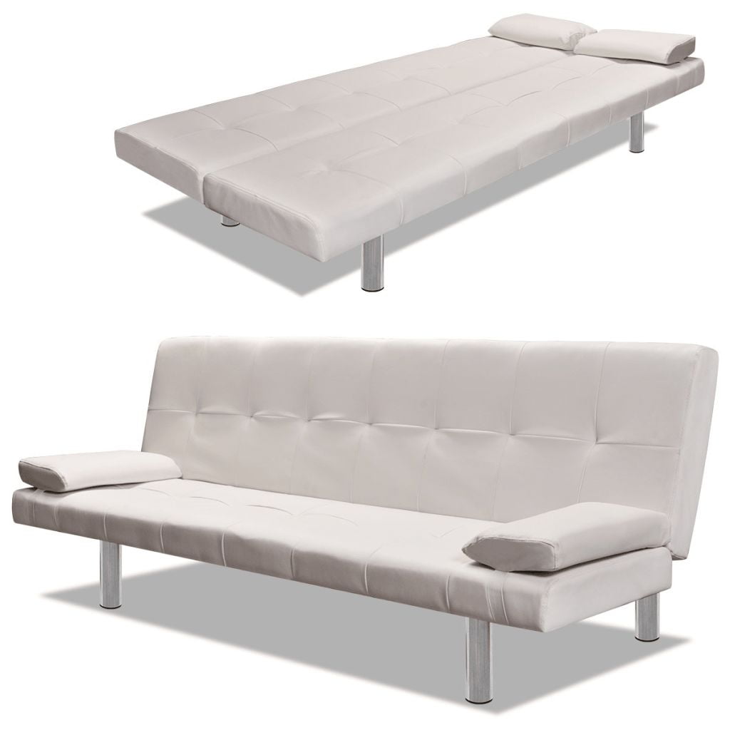 Kepooman Adjustabl Sofa Bed with 2 Pillows for Home, White Kepooman Adjustabl Sofa Bed with 2 Pillows for Home, White