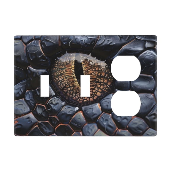 Snake Eye Switch Cover Decorative Wall Plate 3-Gang 2-Toggle 1-Duplex Standard Size