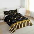 thumbnail image 3 of Homewish Rugby Gamer Full Size Comforter Sets,Football Sport Lover Bedding Comforter Set,Black Helmet Yellow Striped Bedding Sets For Boys Teens,Super Cozy Room Decor Reversible,3-Piece, 3 of 8