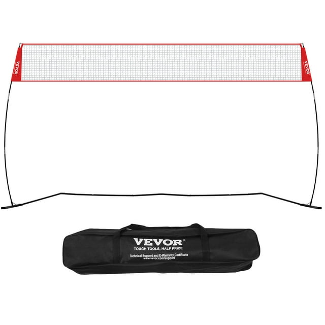 VEVOR Freestanding Volleyball Training Net for Indoor or Outdoor Use, Adjustable Height Portable Net System with Carrying Bag