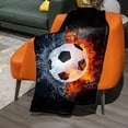 thumbnail image 2 of Soccer Blankets for Boys Game Blanket Footballs Black Throws for Winter All Seasons Bedding Couch Sofa Bed Office for Teens Gift, 2 of 6