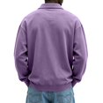 thumbnail image 4 of UDAUDU Men's Casual Polo Shirts Long Sleeve Basic Thermal Pullover Tops | Soft,Stretchy,Comfy,Classic Collar,Button Up,Solid,Relaxed Fit,Golf Polo Shirts Purple S, 4 of 5