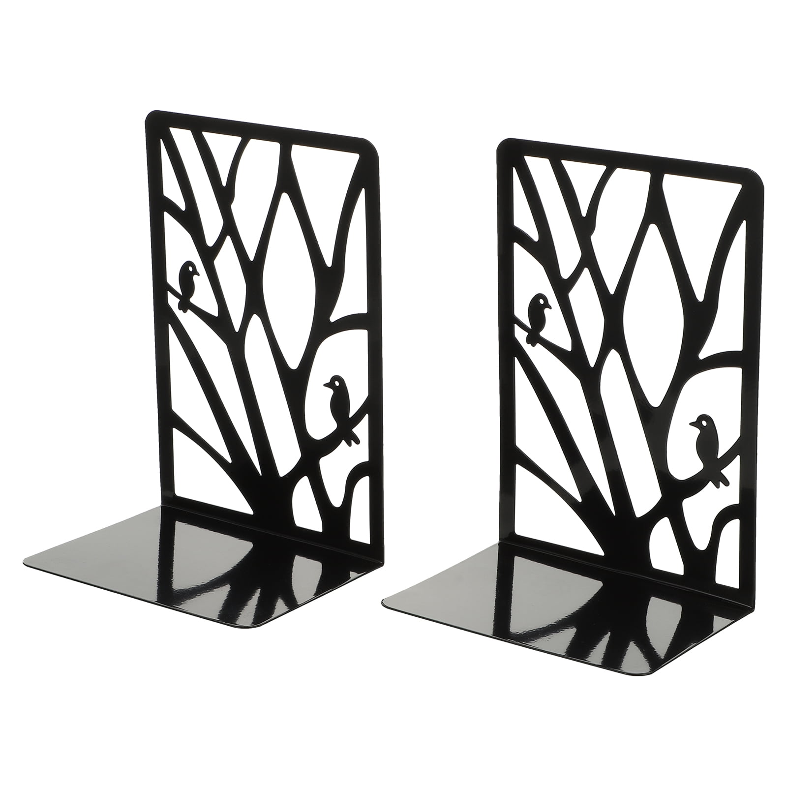 1 Pair Hollow Bookends Iron Book Stands Book Organizer Book Shelf Holder