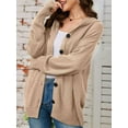 thumbnail image 4 of Women'S Casual Cardigan V Neck Button Down Hooded Sweaters Long Sleeve Hoodies Outfits Khaki XL, 4 of 6