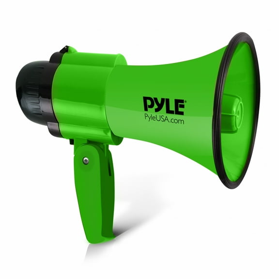PYLE PMP32GR - Compact & Portable Megaphone Speaker with Siren Alarm Mode & Adjustable Volume, Battery Operated