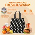 thumbnail image 5 of Daisy Pioneer Flower Black Pattern Insulated Lunch Bag for Women Men, Large Portable Soft Cooler Tote, Thermal Food Storage Bag with Pearl Cotton, 8.66L, 8.75"x5.75"x9.5", 5 of 6