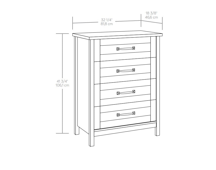 Better Homes & Gardens Modern Farmhouse 4-Drawer Dresser, Alabaster and Light Honey Finish