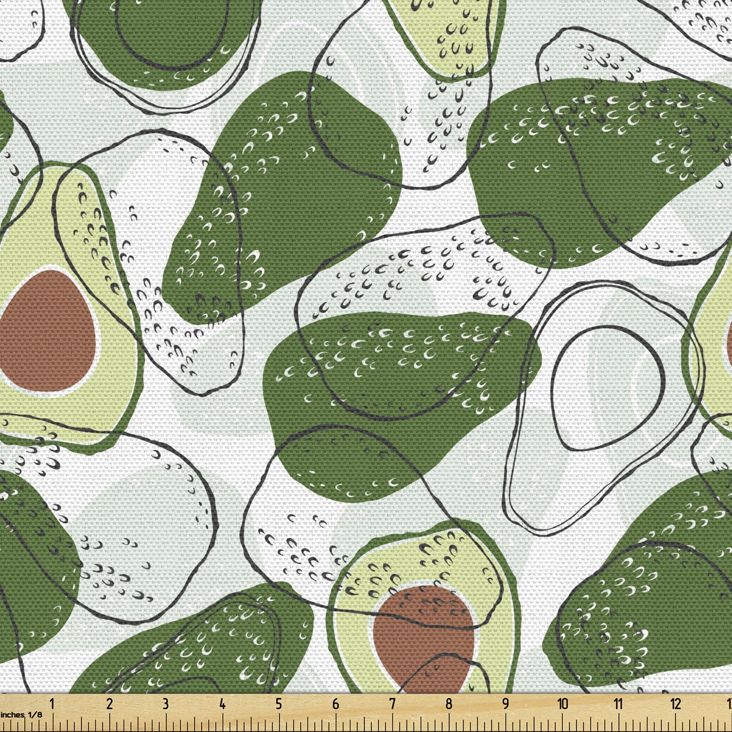 Avocado Fabric by the Yard Upholstery, Assortment of Exotic Fruit ...