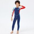 thumbnail image 4 of Naiovety Trajes de neopreno de 2,5 MM, traje de buceo a prueba de frío, traje de neopreno para niños, pantalones largos de manga larga, traje completo Deportes acuáticos azul marino S Naiovety OD003648-01, 4 of 6