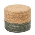 thumbnail image 6 of Tcbosik Natural Hyacinth Round Pouf Ottoman, Handcrafted Boho Accent Stool with Anti-Slip Pads, 18" Footrest/Seat, No Assembly Needed for Living Room, Bedroom & Entryway (Natural & Gray), 6 of 6