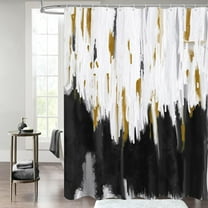 Black Long Shower Curtain 72 x 78, Abstract 78 inch Long Fabric Shower Curtain for Chic Vintage Bathroom Decor, Graffiti Oil Painting Ombre Shower Curtains 78 inch