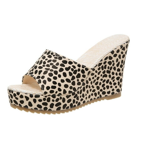 

Sandals Women Beach Vacation Shoes Wedge Heeled Thick Soled Slippers Fashionable One Foot Outdoor Sandals
