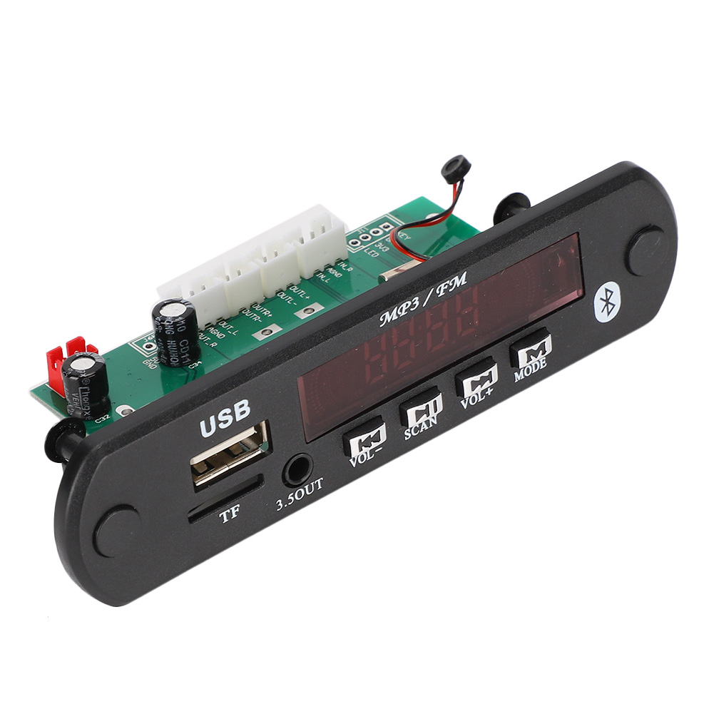 Herwey MP3 Player Audio Module,ZTV‑606BT 12V LCD Bluetooth MP3 Decoder