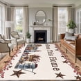 thumbnail image 2 of Bless This Large Area Rugs 6x9 ft Home Farmhouse Country Star Barn Bucket Berry Washable Rug Non Slip Indoor Carpet Absorbent Floor Mat for Living Room Bedroom Dining Room, 2 of 9
