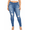 Medium Blue-Raw Hem, variant on Women's Plus Size Pull On Denim Jeans With Pockets ,Comfort Elastic Waist ,Ripped ,29" Inseam ,16W-18W