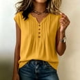 thumbnail image 4 of Sheghy Cotton Tank Top Women 100%Cotton Linen Blend Sleeveless Tee, Casual Fashion Summer Tank Top Yellow XXL, 4 of 9