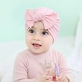 thumbnail image 4 of 6 Pack Soft Stretchy Turban Hats with Knotted Big Bow Caps Beanies Bonnets Headwraps Hair Accessories for Baby Girls Infants Toddlers Kids, 4 of 4