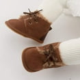 thumbnail image 4 of Baby Warm Booties Newborn Boy Girl Boots Cozy Fur Shoes Lace Up Toddler Booties First Walker Winter Crib Boots, 4 of 5