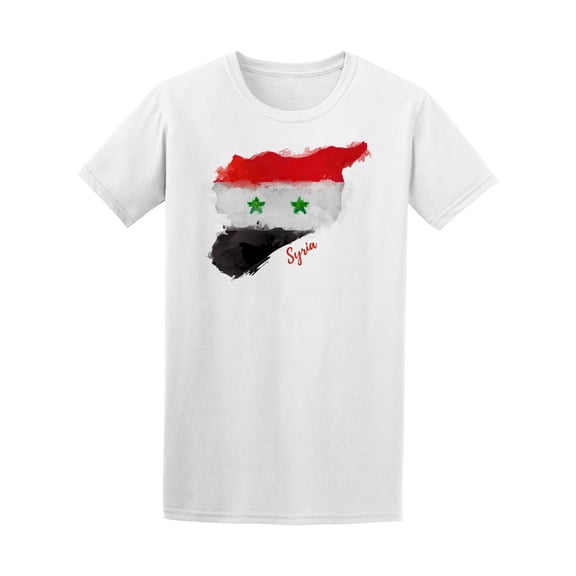Watercolor Syria Map Flag Tee Men's -Image by Shutterstock