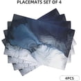 thumbnail image 2 of Black Blue Grey White Placemats Set of 4 Royal Gray Modern Art Abstract Linen Washable Place Mats Rectangle Cloth Table Mat for Party Kitchen Dining Decoration Indoor Outdoor, 12x18 inch, 2 of 5