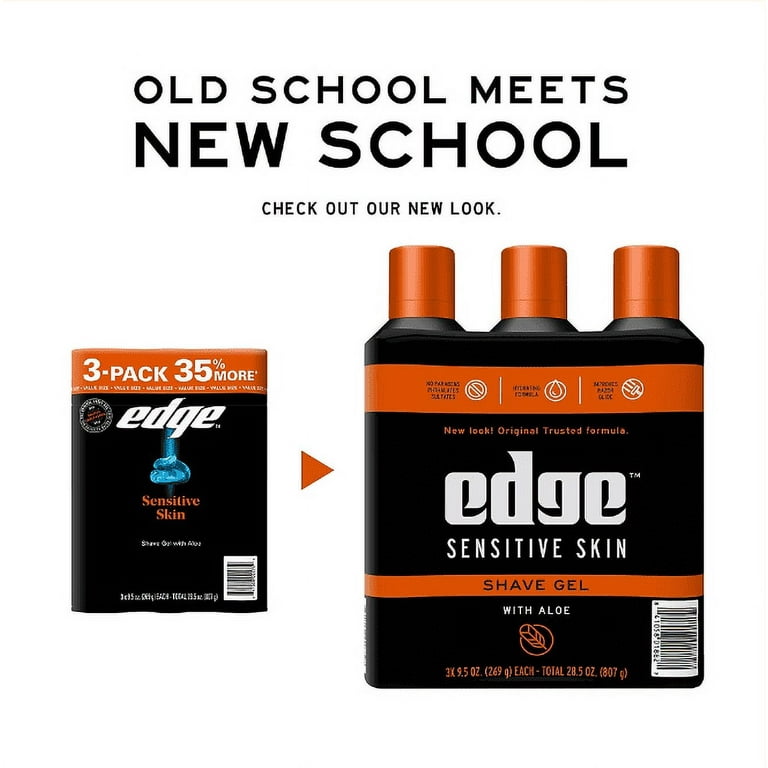 EDGE Sensitive Skin Shave Gel, 9.5 oz, Aloe and Vitamin E
