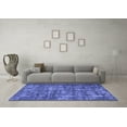 thumbnail image 3 of Ahgly Company Indoor Square Oriental Blue Industrial Area Rugs, 8' Square, 3 of 4