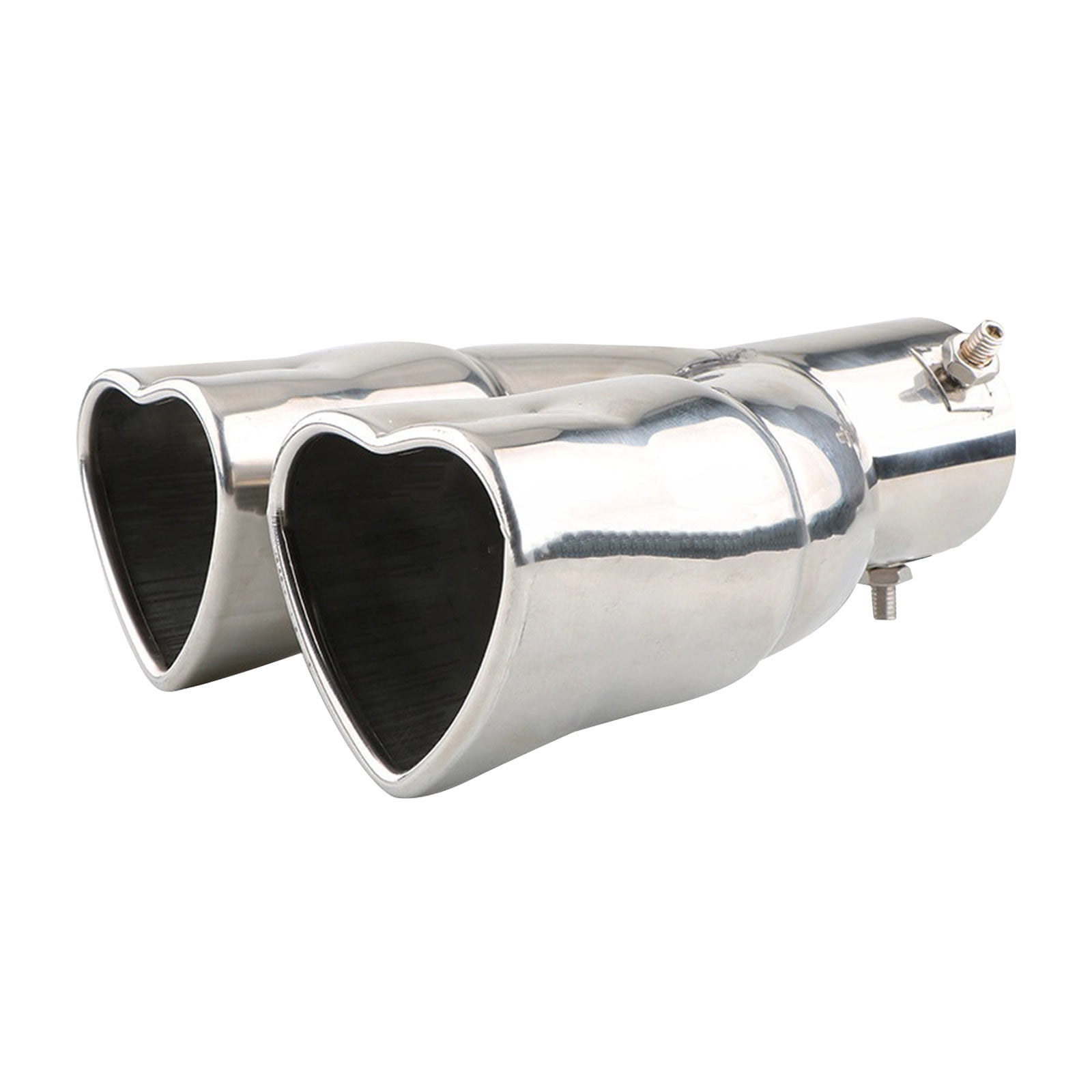 Heart Dual Exhaust Tip 2.5" Inlet, Adjustable Stainless Steel Y Shaped Exhaust Pipe, Modified Exhaust Tail Pipe Universal for Most Car