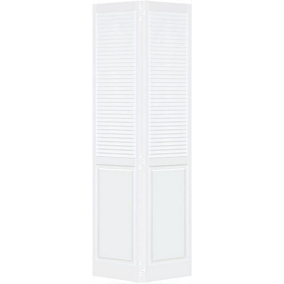 Closet Door, Bi-Fold, Traditional Louver-Panel Solid Core Unfinished 80 in. x 30 in. White