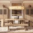 thumbnail image 2 of Pemberly Row 72" Reclaimed Elm Trestle Dining Bench in Light Natural Brown, 2 of 11