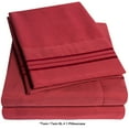 thumbnail image 3 of Luxury 4 Piece Bed-In-A-Bag Down Alternative Comforter & Sheet Set, Twin Extra-Long, Burgundy By Sweet Home Collection, 3 of 5